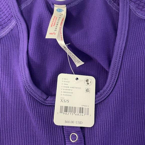 Free People Movement Circle Back Top, Purple Size XS/S - Picture 3 of 5